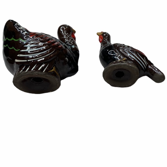 Vintage Redware Turkey Thanksgiving Salt And Pepper Shaker Set - Picture 6 of 7